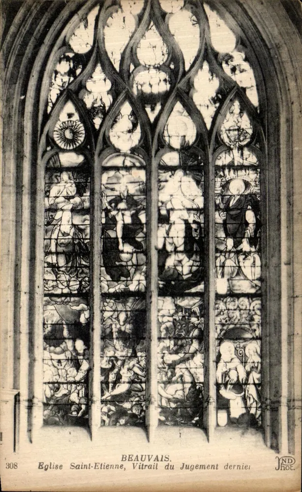 Beauvais — Kirche Saint-Étienne, Glasfenster des Jüngsten Gerichts — ND Hot. - Vorderseite