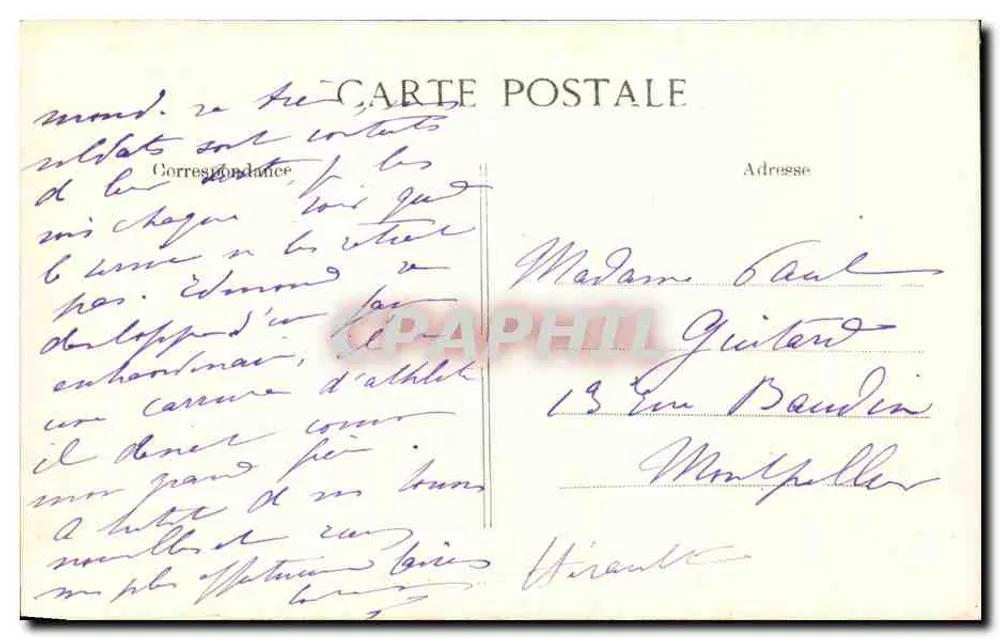 Schloss Chantilly — Ansicht des Schlosses bei der Ankunft — Verleger B.D. - Rückseite