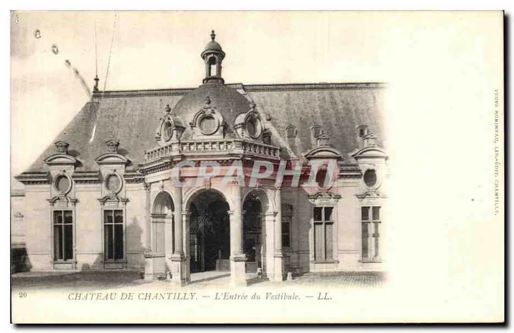 Castillo de Chantilly — La entrada del vestíbulo — Pierre Roanneau, L'Imprimeur Chantilly, n°20 - Anverso