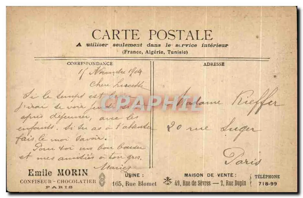 Le Château de Chantilly — vue du château et de ses jardins — éditeur R. VILLIOT - Verso