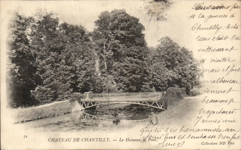 Castelo de Chantilly — O Hameau, o Ponte — Collections ND Phot - Frente