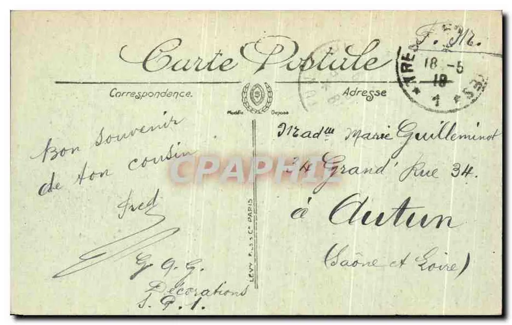 Castelo de Chantilly — Vista no Parque — LL. — N° 46 - Verso