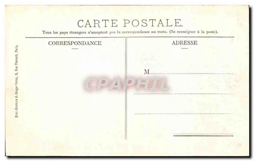 Castello di Chantilly (Oise) - Le Tre Aree — Signora Vve. Robineau, editrice, Chantilly - Verso