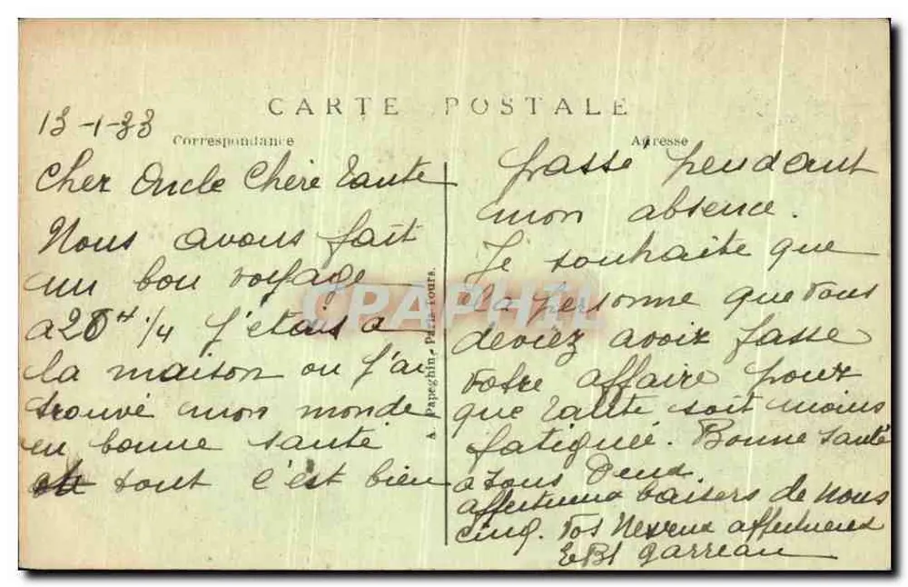 Zamek Chantilly — Strona południowa — A.P. n°23 - Rewers