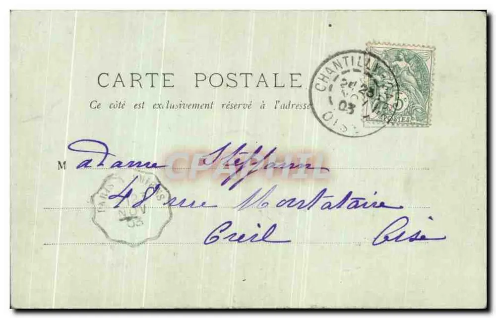 Chantilly — Vista do Porc — LL. Lormes & Cie - Verso