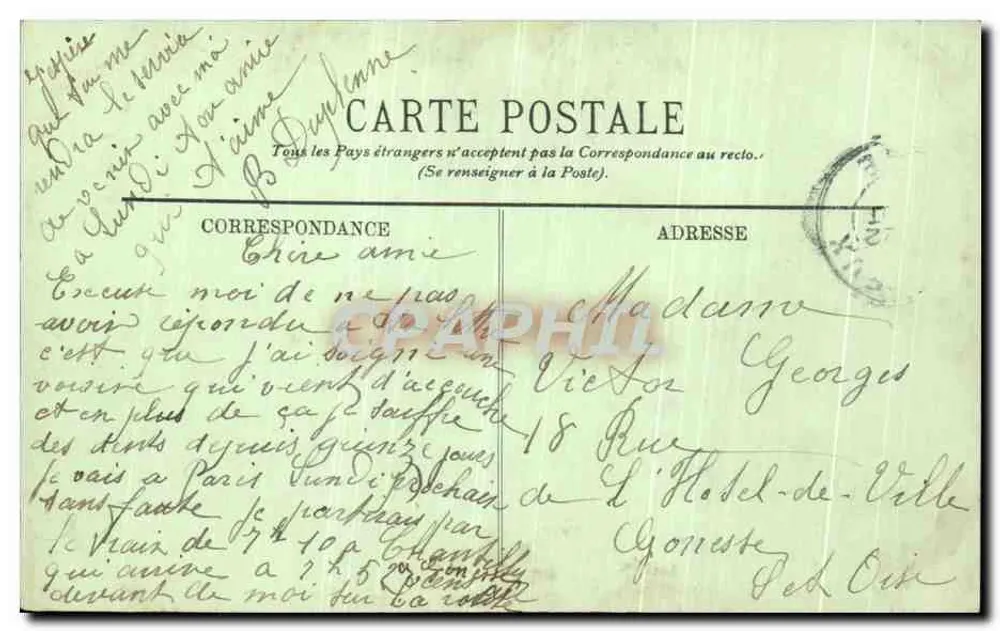 Castelo de Chantilly — A Entrada do Castelo — LL. - Verso