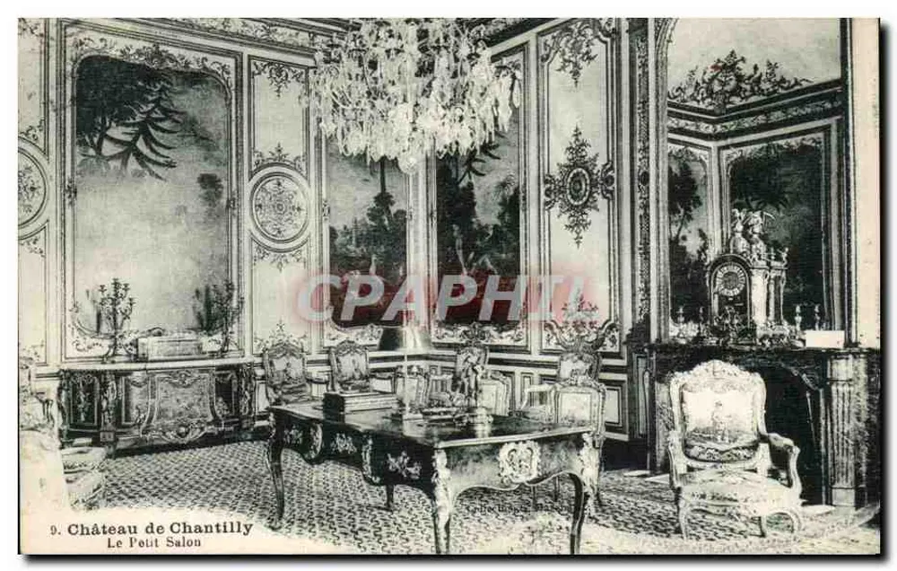 Castelo de Chantilly — O Pequeno Salão — Editor: La Boëssière, n°9 - Frente