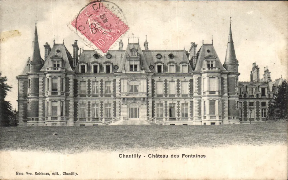 Chantilly - Castelo das Fontaines — Mme Vve Robineau, editora, Chantilly - Frente
