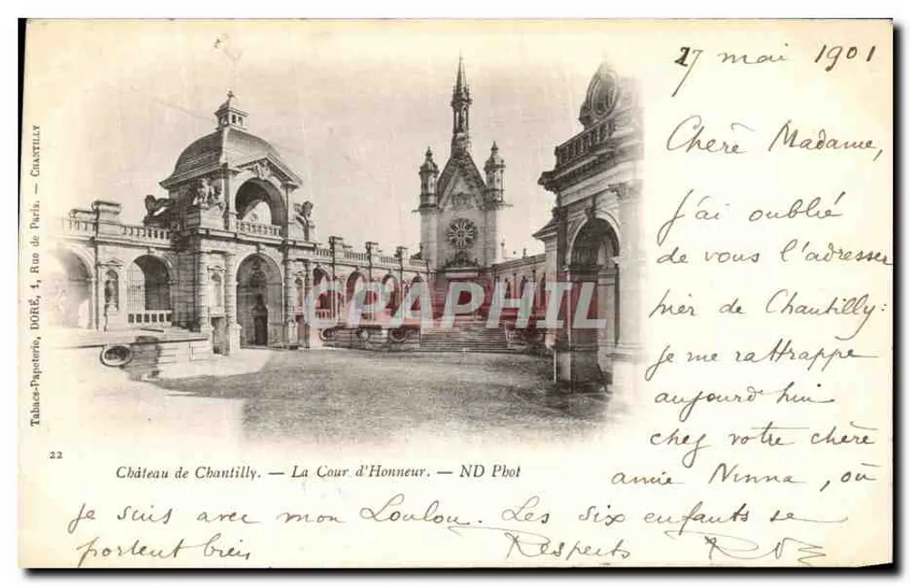 Castelo de Chantilly — A Cour d'Honneur — ND Phot - Frente