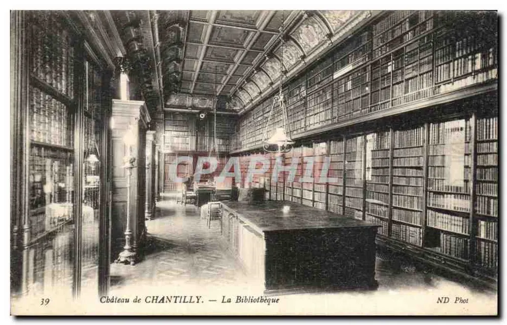 Castelo de Chantilly — A Biblioteca — ND Phot - Frente