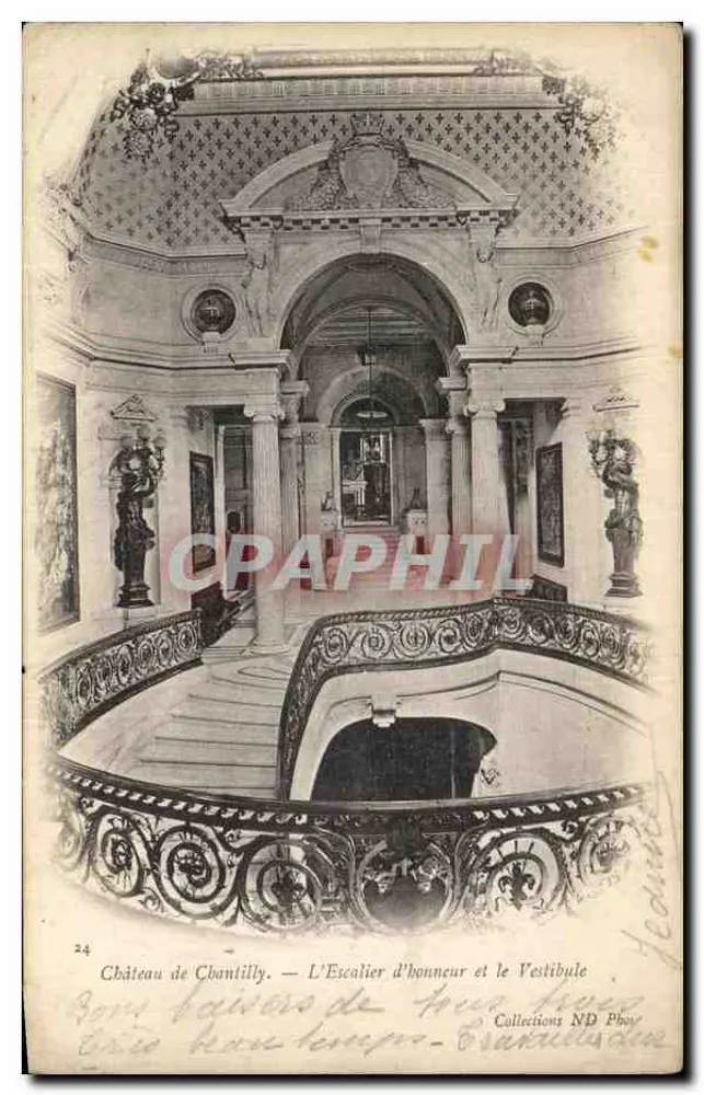 Schloss Chantilly — Die Ehrenstiege und der Vestibül — Collections ND Phot - Vorderseite