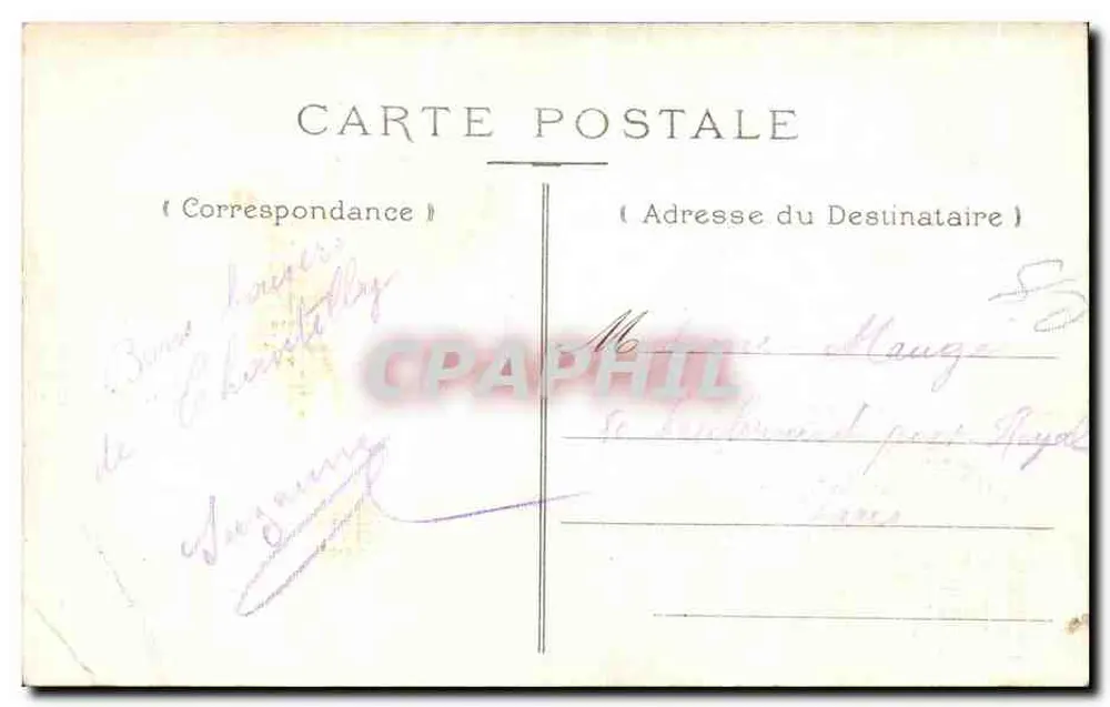 Château de Chantilly — vue du château et de ses jardins avec bassin — Collection R.F. - Verso