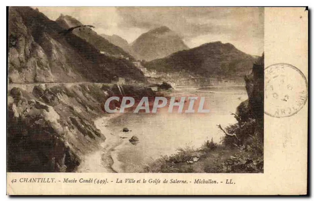Die Stadt und der Golf von Salerno — Michallon — LL. — 42 Chantilly — Musée Condé (449) - Vorderseite