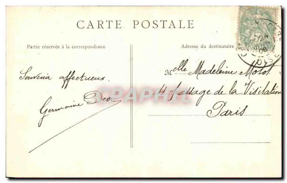 Castelo de Chantilly — As Gemas — S.F. Paris - Verso