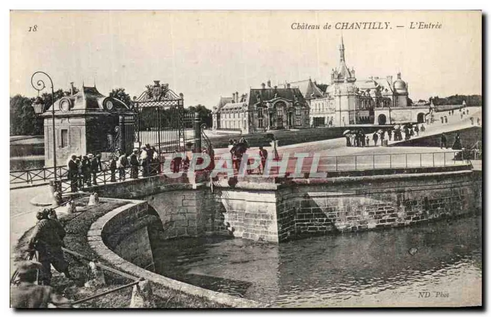 Castelo de CHANTILLY — A Entrada — ND Phot - Frente