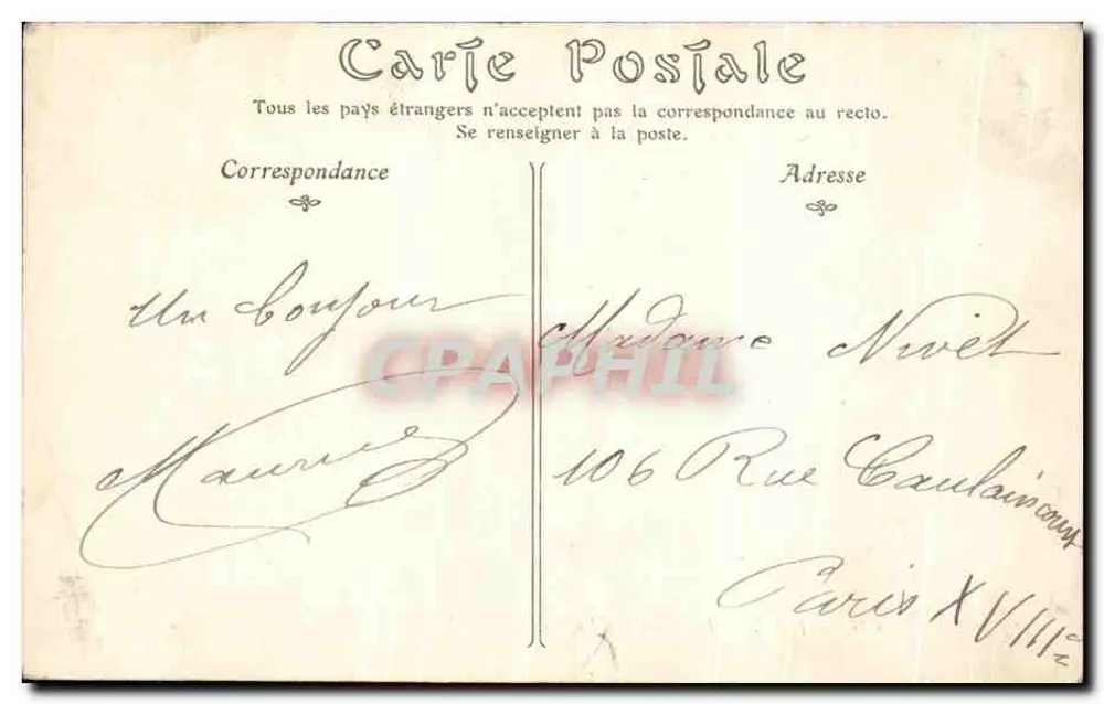 Chantilly — O Castelo de Enghien (1770) — Editor não identificado, n° 164 - Verso