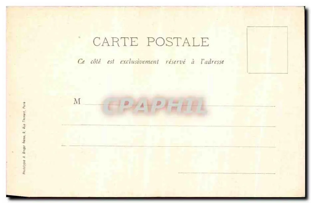 Chantilly — Die drei Alleen vor dem Schloss — Phototypie A. Bruger, Paris - Rückseite