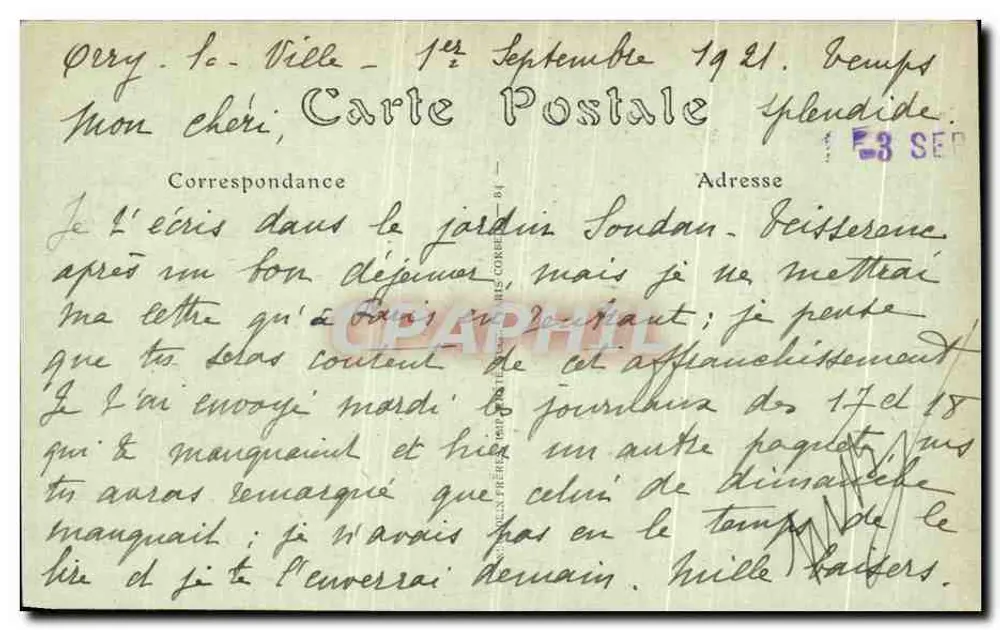 Castelo de Chantilly — Lado sul — Graphil, n° 225 - Verso