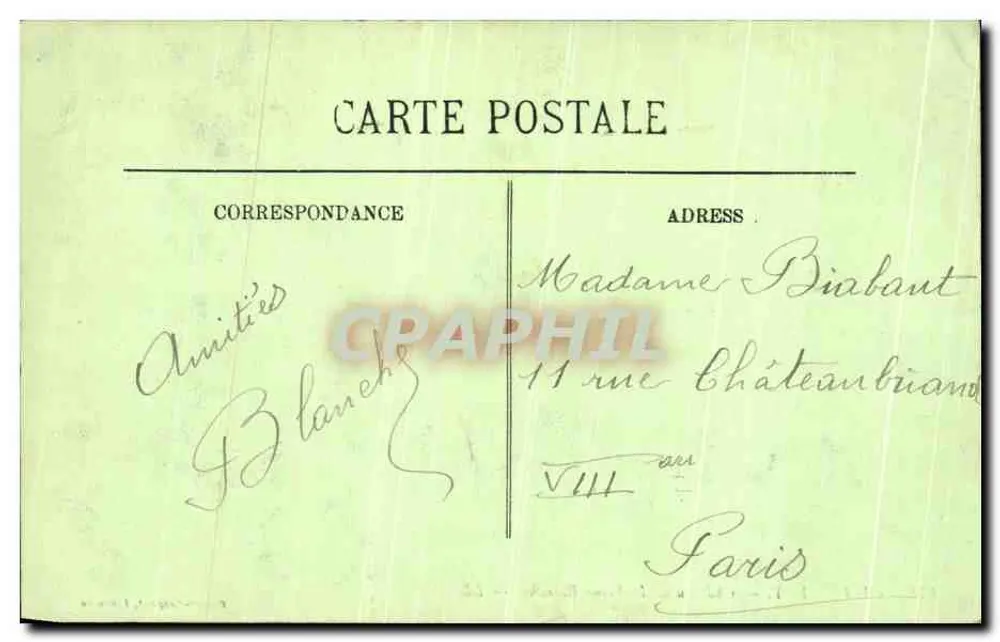 Chantilly — Castelo da Rainha Branca — Gamel-Grigaut, Livreiro - Verso