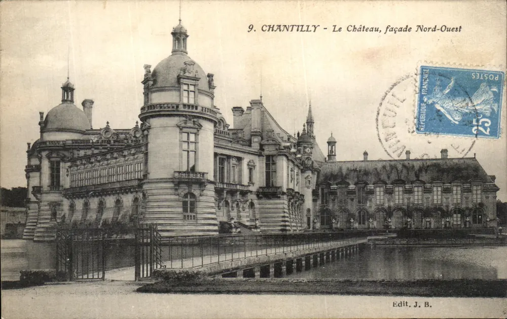 Chantilly - O Castelo, fachada Noroeste — Edit. J. B. — n°9 - Frente