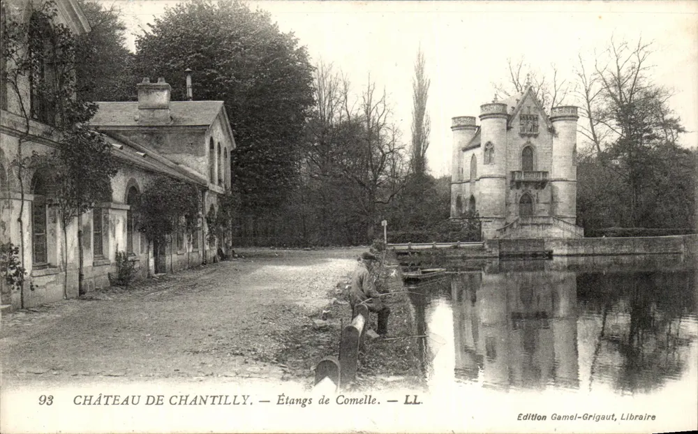 Castelo de Chantilly — Lagoas de Comelle — Edição Gamel-Grigaut, Livreiro - Frente