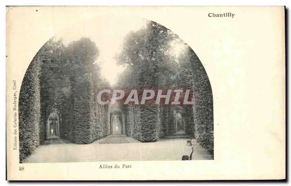 Allées do Parque — Chantilly — Edição das Galerias Modernas, Crail, n°48 - Frente