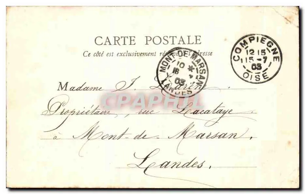 Les bords de l'Oise — vue panoramique avec bateau — éditeur R. F., Paris, n°2 - Verso