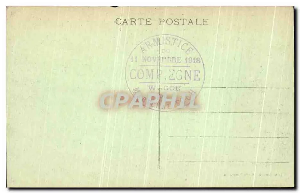 Floresta de Compiègne — Monumento abrigando o vagão do Marechal Foch, assinado o Armistício do 11 de Novembro de 1918 — Magès, Arquiteto - Verso
