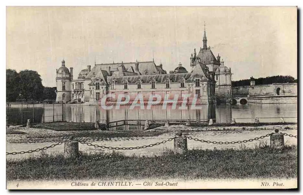 Castelo de CHANTILLY — Lado Sudoeste — ND. Fot. - Frente