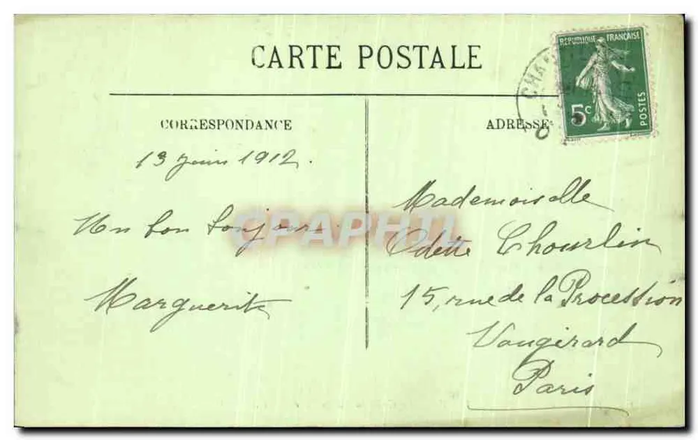Castelo de Chantilly — O Castelo visto do Parque — LL, n°40 - Verso
