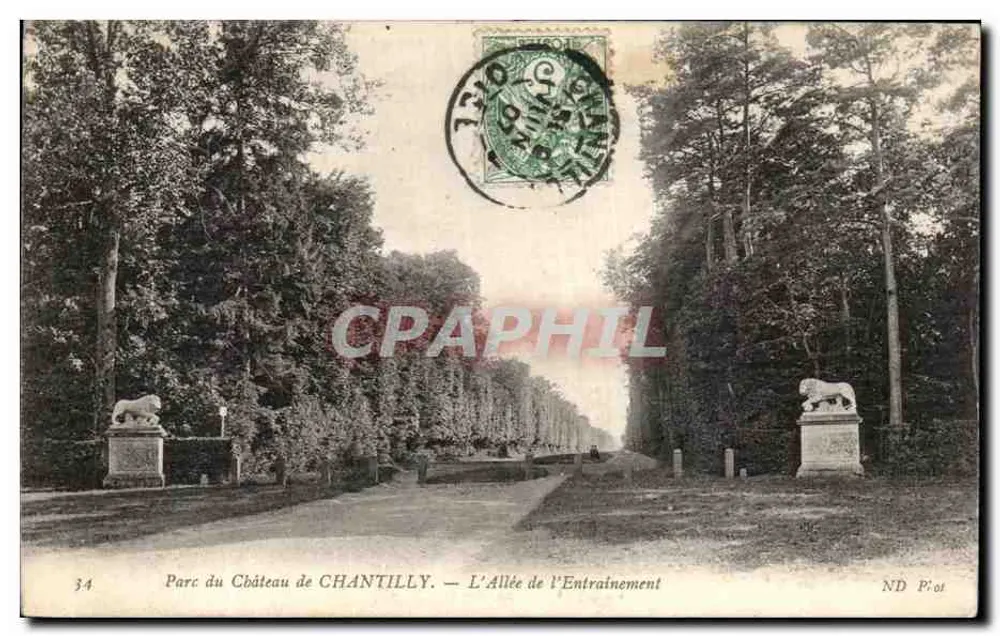 Park des Schlosses CHANTILLY — Die Trainingsallee — ND P'ot - Vorderseite