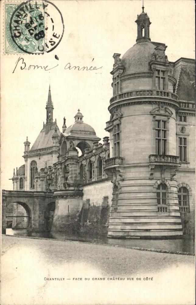 Chantilly — Seitenansicht des Grand Château — Bruger & Née, Paris - Vorderseite