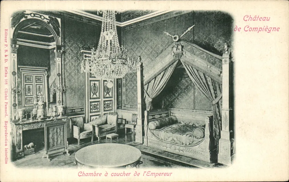 Schlafzimmer des Kaisers — Schloss Compiègne — Verlag P. S. & D. Erbke 888 - Vorderseite