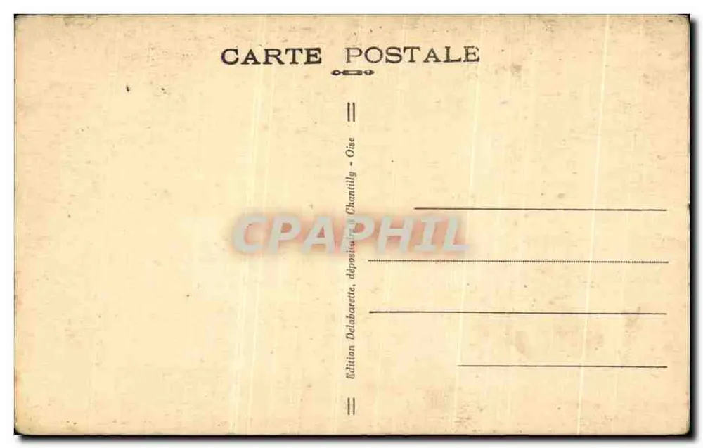 Castelo de CHANTILLY — Jardim de Sylvie — Edição Dalaborette - Verso