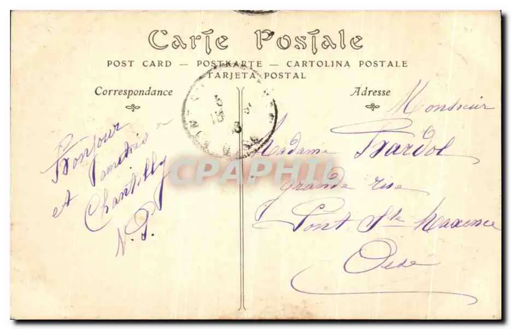 Castelo de CHANTILLY — A Entrada — ND Pbot - Verso