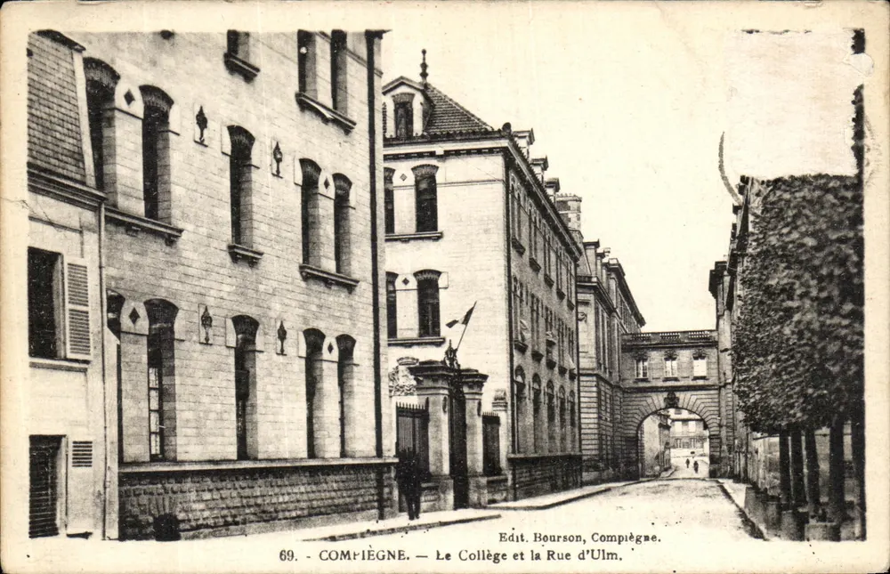 Compiègne — O Colégio e a Rue d'Ulm — Edit. Bourson, n°69 - Frente