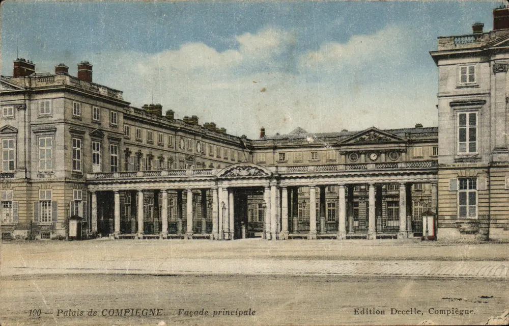 Palácio de Compiègne — Facha principal — Edição Decelle, Compiègne, n°190 - Frente