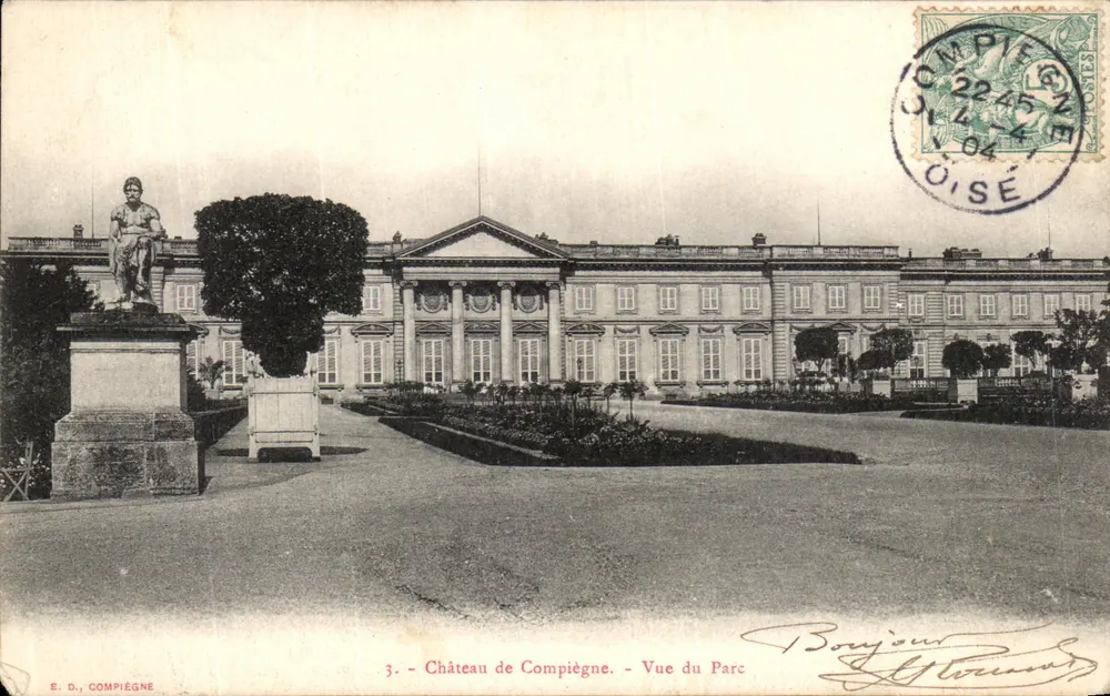 Castelo de Compiègne - Vista do Parque — E. D., Compiègne, n°3 - Frente