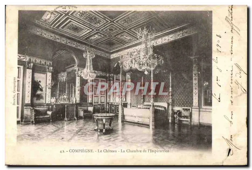 Compiègne - O Castelo - A Sala da Imperatriz — editor Decolet, n°47 - Frente