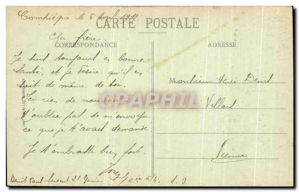 Compiègne — O Parque do Castelo — Decelle - Verso