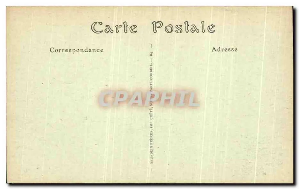 Château de Chantilly — Die Porte Saint-Denis und die Ställe — NELIHEIN FRÈRES, IMP. CRÉTÉ, 84, RUE PARIS-COINBELL - Rückseite