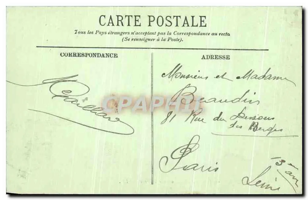 Compiègne — Fachada do Castelo no Parque — LL. - Verso