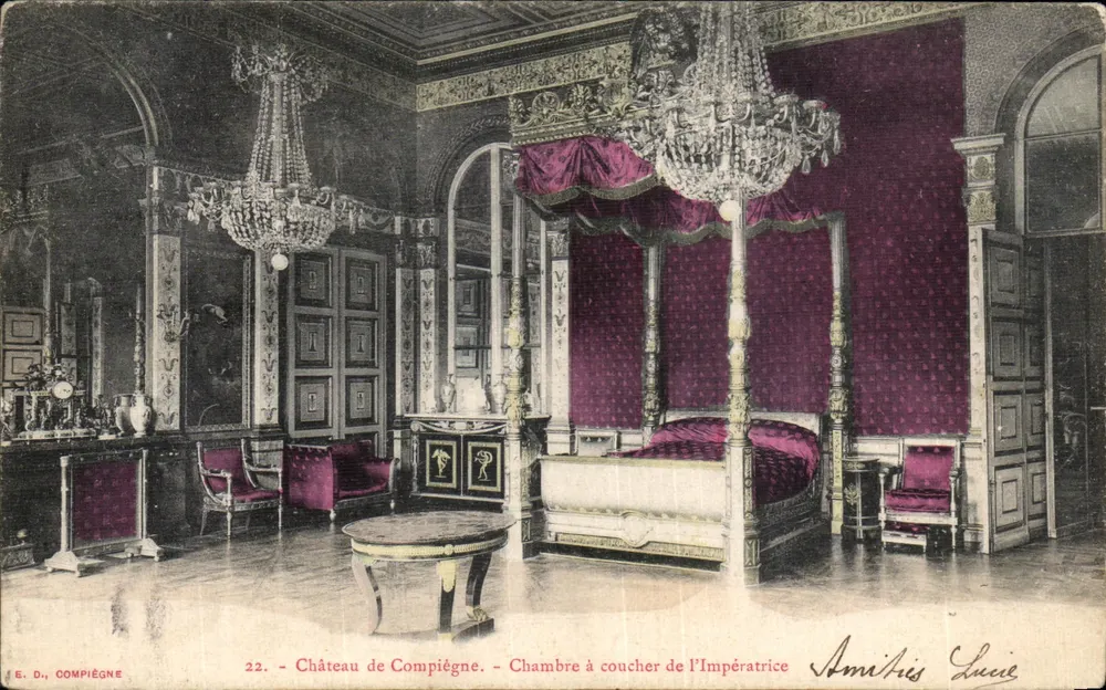 Castelo de Compiègne — Quarto de dormir da Imperatriz — Editor E. D., n°22 - Frente