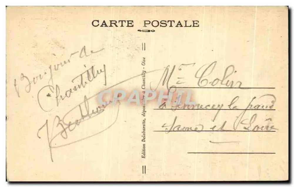 Castelo de Chantilly — Fachada Nordeste — Edição Delabarette - Verso