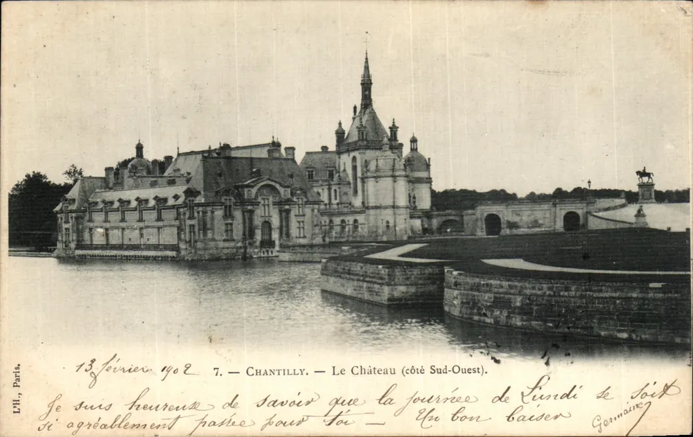 Chantilly — O Castelo (lado sudoeste) — L'Ille, Paris, n°7 - Frente