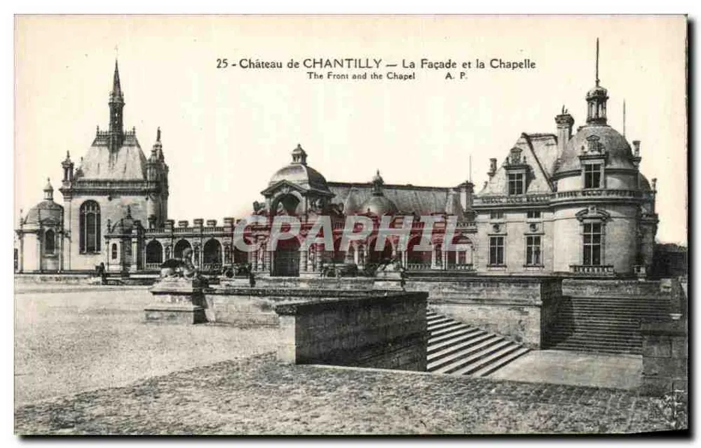 Castelo de Chantilly — A Fachada e a Capela — A. P. - Frente