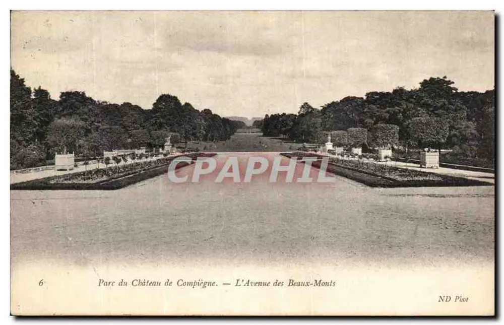 Schlosspark von Compiègne — Avenue des Beaux-Monts — ND Phot - Vorderseite