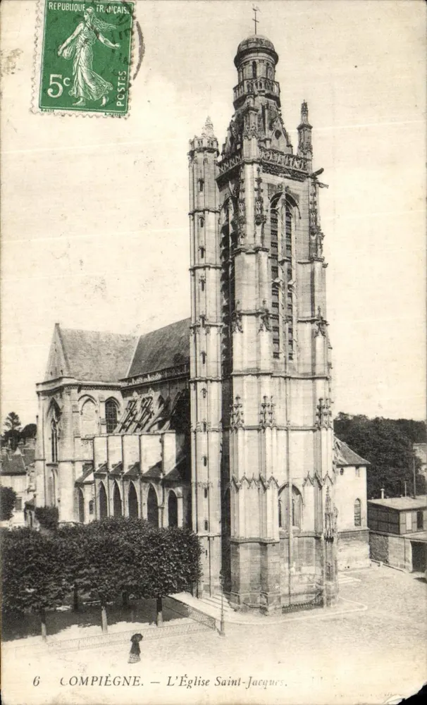 Compiègne — L'Église Saint-Jacques — éditeur impr. sur la carte, n°6 - Frente