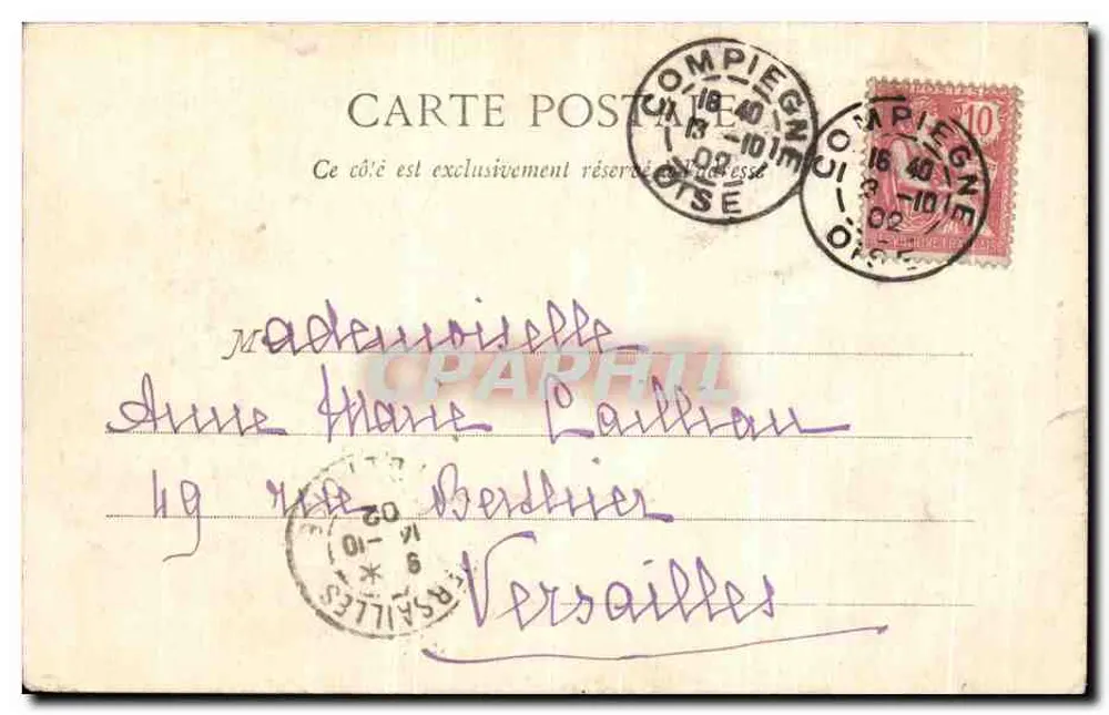 Compiegne - L'Oise — vista do canal com barco a vapor — editor Dacelle, Compiegne, n°29 - Verso