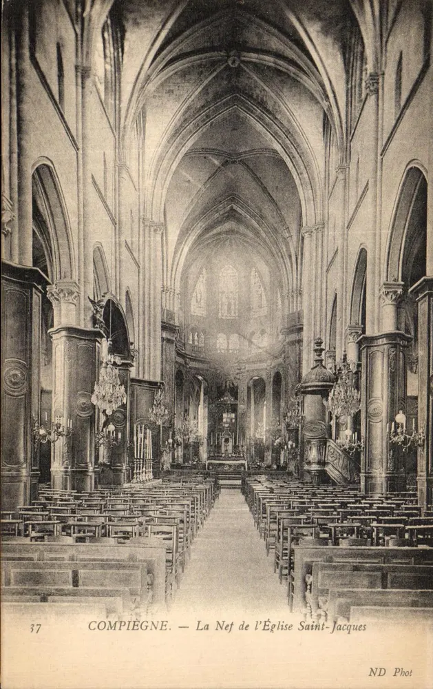 Compiègne — A Nave da Igreja de São Jacó — ND Phot, n°37 - Frente